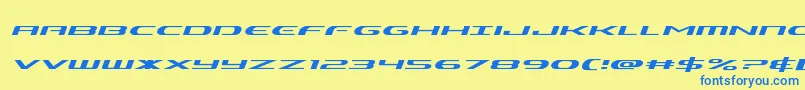 Alphamenexpandital Font – Blue Fonts on Yellow Background