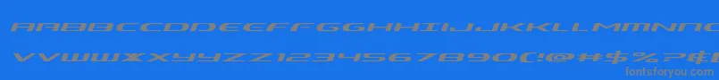 Alphamenexpandital-Schriftart – Graue Schriften auf blauem Hintergrund