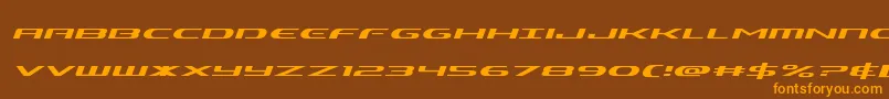 Police Alphamenexpandital – polices orange sur fond brun