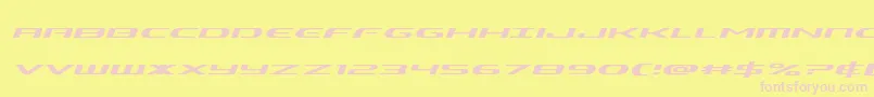 Alphamenexpandital-Schriftart – Rosa Schriften auf gelbem Hintergrund