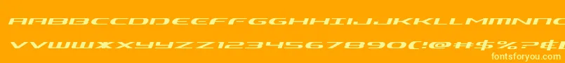 Шрифт Alphamenexpandital – жёлтые шрифты на оранжевом фоне