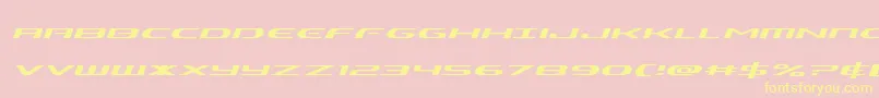 Alphamenexpandital Font – Yellow Fonts on Pink Background