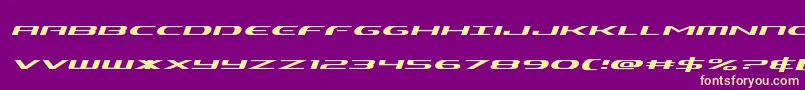 Шрифт Alphamenexpandital – жёлтые шрифты на фиолетовом фоне