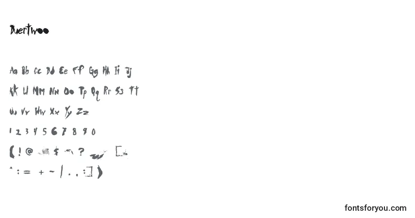 Schriftart Duertwoo – Alphabet, Zahlen, spezielle Symbole