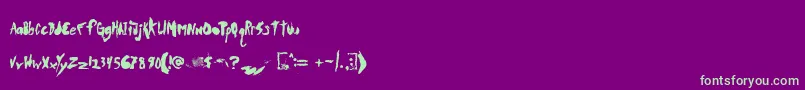 Duertwoo Font – Green Fonts on Purple Background