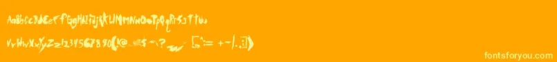 Duertwoo Font – Yellow Fonts on Orange Background