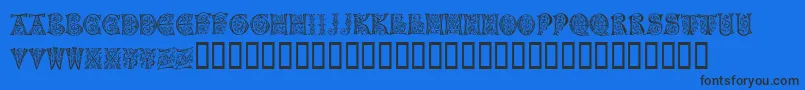 NapoliInitialen Font – Black Fonts on Blue Background