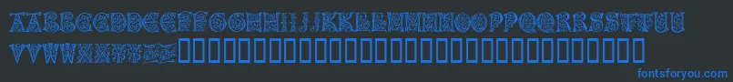 NapoliInitialen Font – Blue Fonts on Black Background