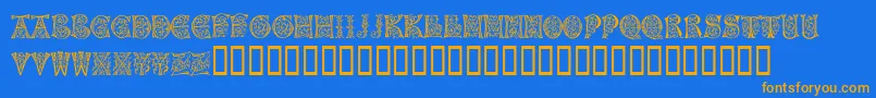 NapoliInitialen Font – Orange Fonts on Blue Background