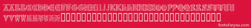 NapoliInitialen Font – Pink Fonts on Red Background