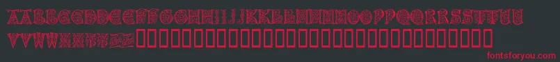 NapoliInitialen Font – Red Fonts on Black Background