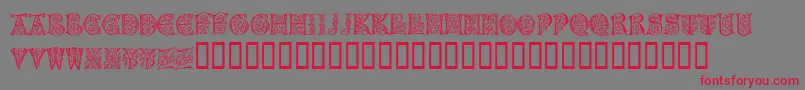 NapoliInitialen Font – Red Fonts on Gray Background