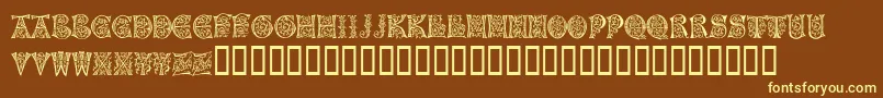 NapoliInitialen Font – Yellow Fonts on Brown Background