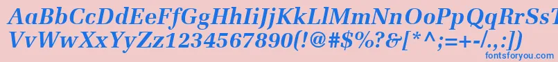 MeliorLtBoldItalic Font – Blue Fonts on Pink Background