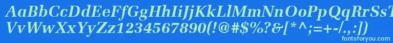 MeliorLtBoldItalic Font – Green Fonts on Blue Background