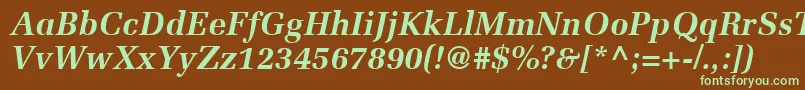 MeliorLtBoldItalic Font – Green Fonts on Brown Background