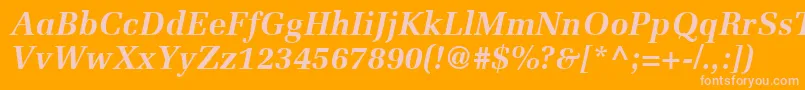 MeliorLtBoldItalic Font – Pink Fonts on Orange Background