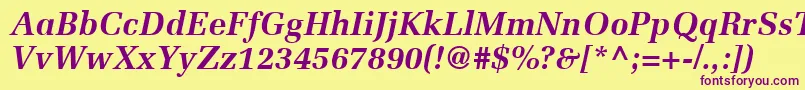 MeliorLtBoldItalic Font – Purple Fonts on Yellow Background