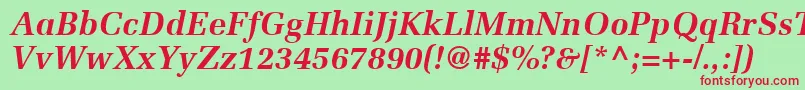 MeliorLtBoldItalic Font – Red Fonts on Green Background