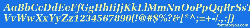 MeliorLtBoldItalic Font – Yellow Fonts on Blue Background