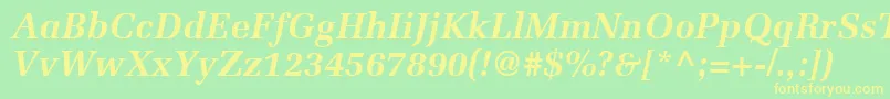 MeliorLtBoldItalic Font – Yellow Fonts on Green Background