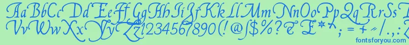 Flllana1 Font – Blue Fonts on Green Background