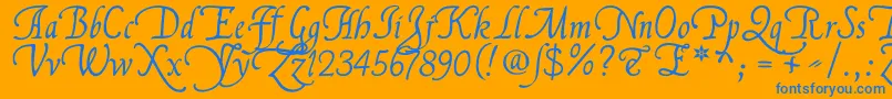Flllana1 Font – Blue Fonts on Orange Background