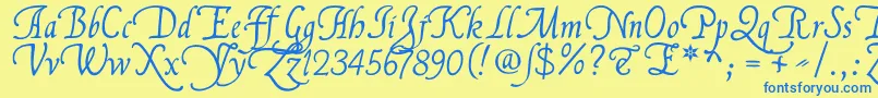 Flllana1 Font – Blue Fonts on Yellow Background