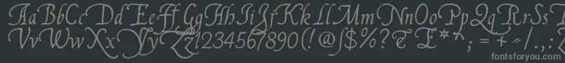 フォントFlllana1 – 黒い背景に灰色の文字