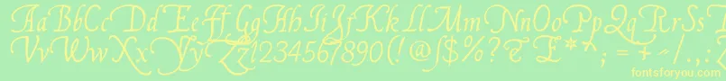 Flllana1 Font – Yellow Fonts on Green Background