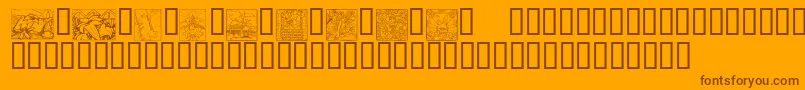 Más sobre la fuente KrEasterSquares fuente KrEasterSquares – Fuentes Marrones Sobre Fondo Naranja