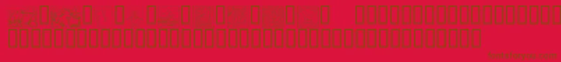 フォントKrEasterSquares – 赤い背景に茶色の文字