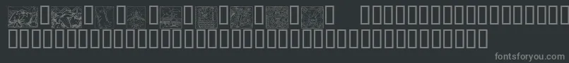 Czcionka KrEasterSquares – szare czcionki na czarnym tle