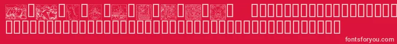 KrEasterSquares Font – Pink Fonts on Red Background