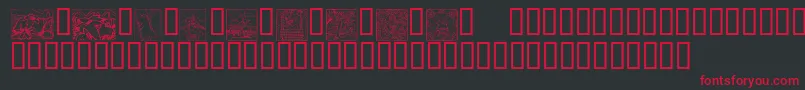 KrEasterSquares Font – Red Fonts on Black Background