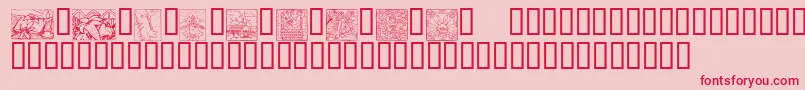 KrEasterSquares Font – Red Fonts on Pink Background