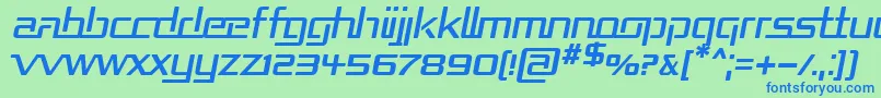 フォントRepubi – 青い文字は緑の背景です。