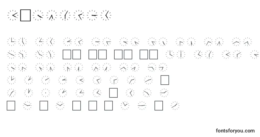 Schriftart SpUhr6Db – Alphabet, Zahlen, spezielle Symbole