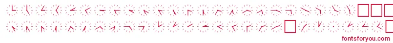 SpUhr6Db-Schriftart – Rote Schriften auf weißem Hintergrund