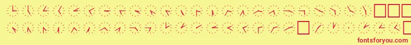 SpUhr6Db Font – Red Fonts on Yellow Background