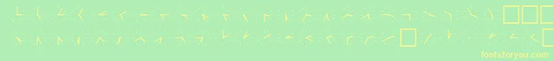フォントSpUhr6Db – 黄色の文字が緑の背景にあります