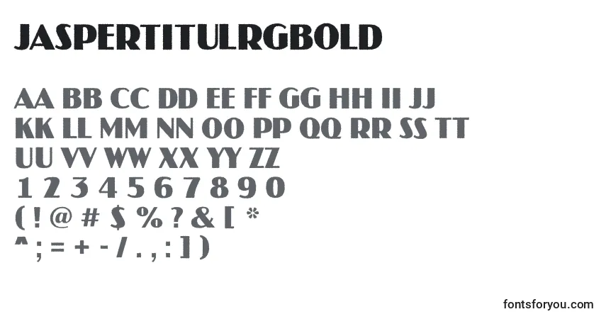 Шрифт JaspertitulrgBold – алфавит, цифры, специальные символы
