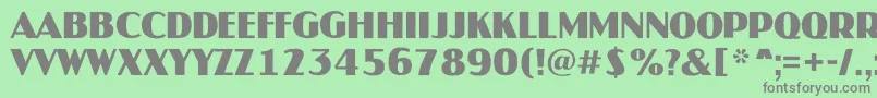 フォントJaspertitulrgBold – 緑の背景に灰色の文字