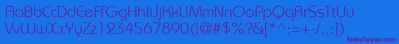 BordeauxlightRegular Font – Purple Fonts on Blue Background