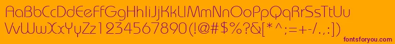 BordeauxlightRegular Font – Purple Fonts on Orange Background