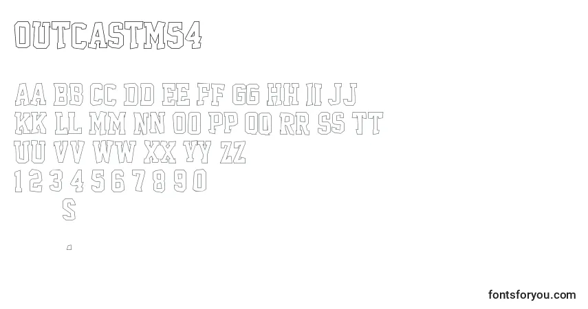 Fuente OutcastM54 - alfabeto, números, caracteres especiales