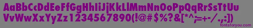 フォントKudosBlackCondensedSsiExtraBoldCondensed – 紫色のフォント、灰色の背景