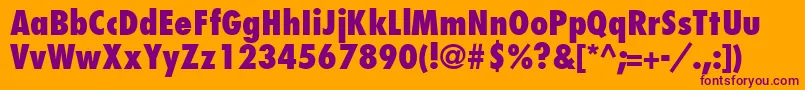 KudosBlackCondensedSsiExtraBoldCondensed-fontti – violetit fontit oranssilla taustalla