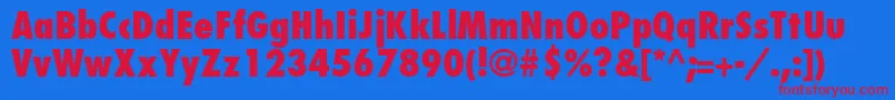 フォントKudosBlackCondensedSsiExtraBoldCondensed – 赤い文字の青い背景