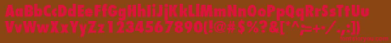 Fonte KudosBlackCondensedSsiExtraBoldCondensed – fontes vermelhas em um fundo marrom